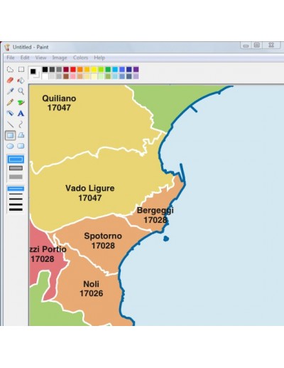 Mappa dei comuni e CAP della provincia di...