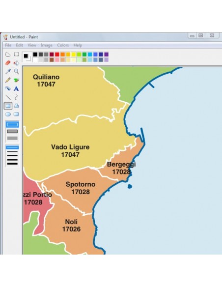 Mappa dei comuni e CAP della provincia di Savona jpg