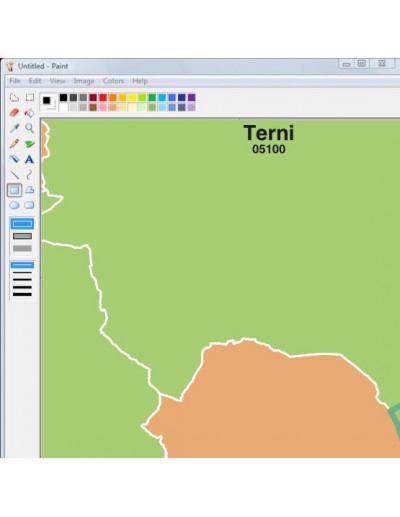 Mappa dei comuni e CAP della provincia di Terni...