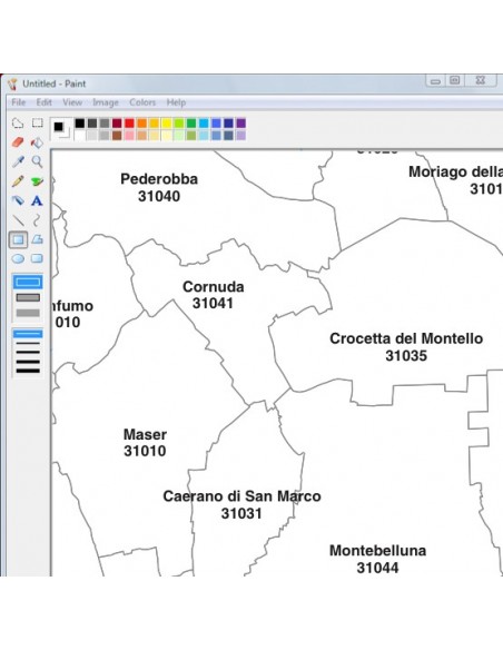 Mappa dei comuni e CAP della provincia di Treviso jpg