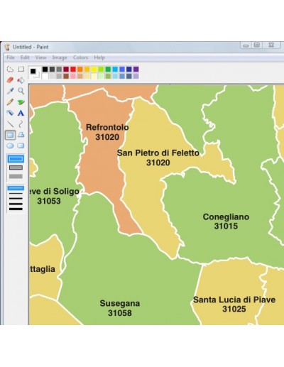 Mappa dei comuni e CAP della provincia di...