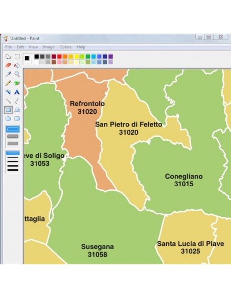 Mappa dei comuni e CAP della provincia di Treviso jpg