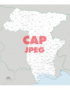 Mappa dei comuni e CAP della provincia di Udine jpg