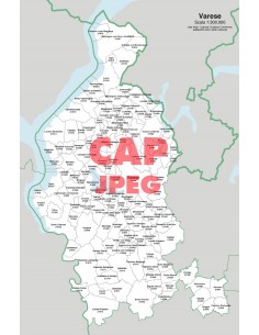 Mappa dei comuni e CAP della provincia di Varese jpg