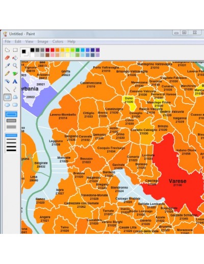 Mappa dei comuni e CAP della provincia di...