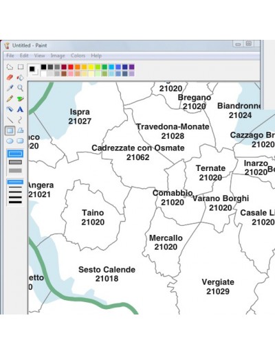 Mappa dei comuni e CAP della provincia di...