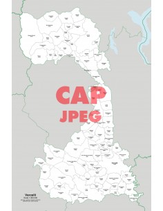 Mappa dei comuni e CAP della provincia di Vercelli jpg