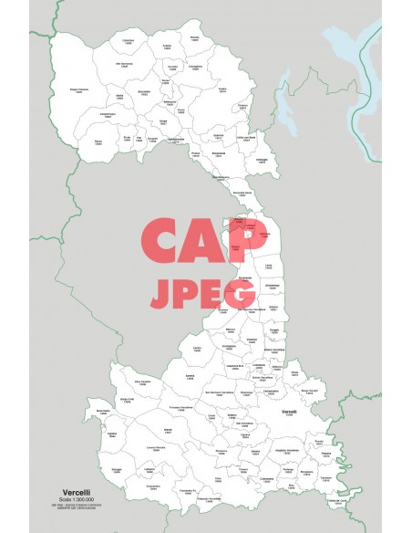 Mappa dei comuni e CAP della provincia di Vercelli jpg