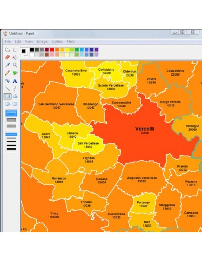 Mappa dei comuni e CAP della provincia di...