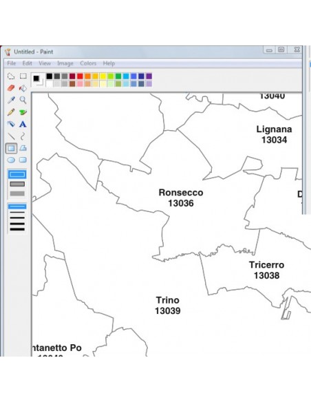 Mappa dei comuni e CAP della provincia di Vercelli jpg