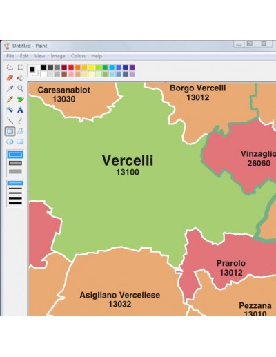 Mappa dei comuni e CAP della provincia di...