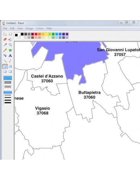Mappa dei comuni e CAP della provincia di Verona jpg