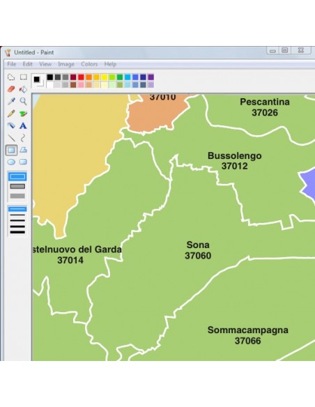 Mappa dei comuni e CAP della provincia di Verona jpg
