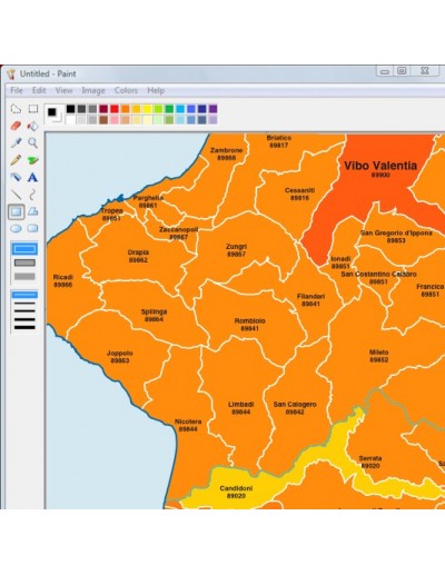 Mappa dei comuni e CAP della provincia di Vibo...