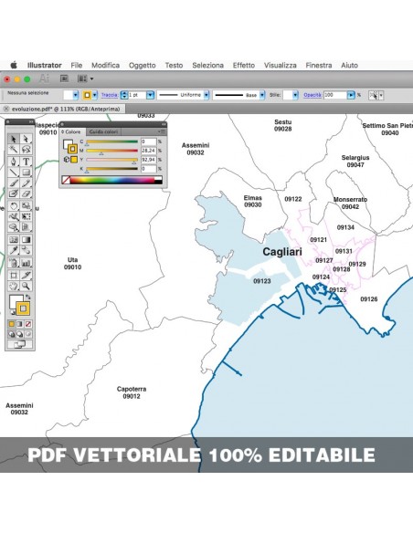 Mappa dei comuni e CAP della Sardegna pdf