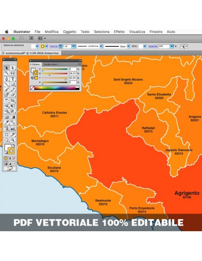 Mappa dei comuni e CAP della provincia di...