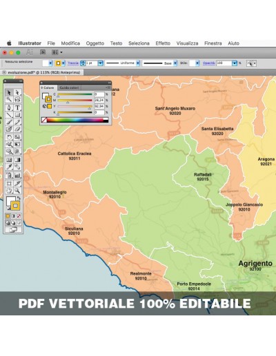 Mappa dei comuni e CAP della provincia di...