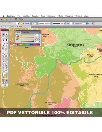 Mappa dei comuni e CAP della provincia di...