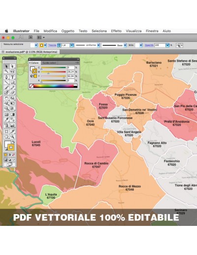 Mappa dei comuni e CAP della provincia di...