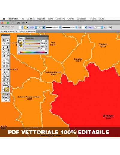 Mappa dei comuni e CAP della provincia di...