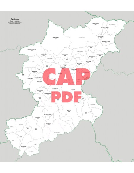 Mappa dei comuni e CAP della provincia di Belluno pdf