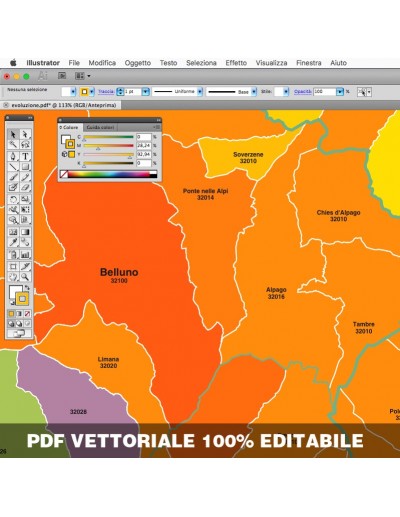 Mappa dei comuni e CAP della provincia di...