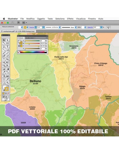 Mappa dei comuni e CAP della provincia di...