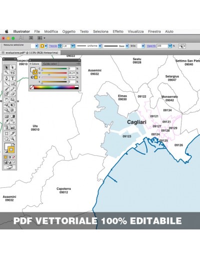 Mappa dei comuni e CAP della provincia di...