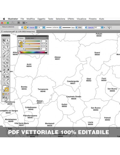 Mappa dei comuni e CAP della provincia di...