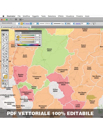 Mappa dei comuni e CAP della provincia di...