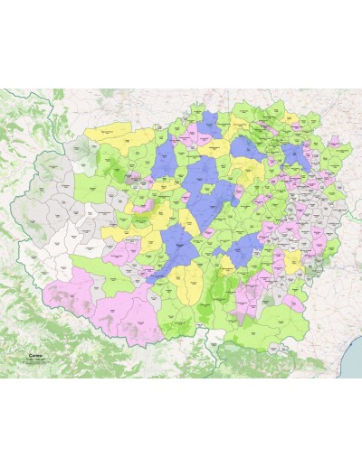 Mappa dei comuni e CAP della provincia di Cuneo...