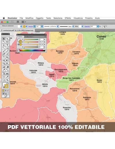 Mappa dei comuni e CAP della provincia di Cuneo...
