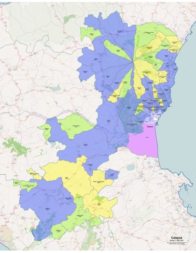 Mappa dei comuni e CAP della provincia di...