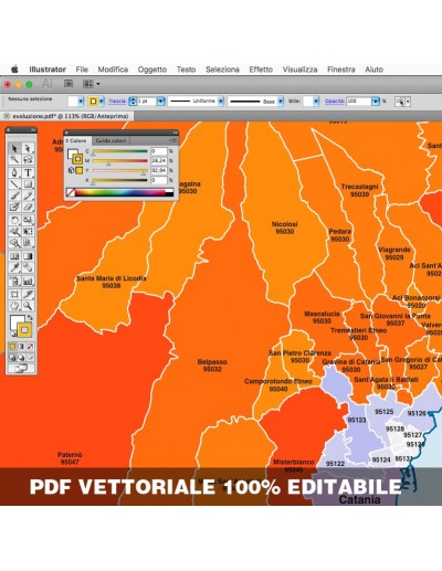 Mappa dei comuni e CAP della provincia di...