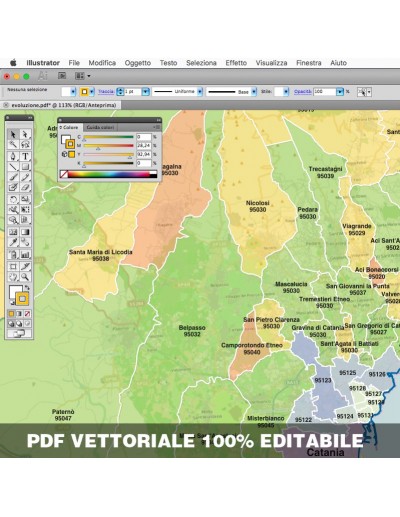 Mappa dei comuni e CAP della provincia di...