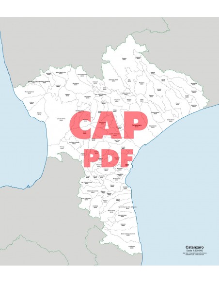 Mappa dei comuni e CAP della provincia di Catanzaro pdf