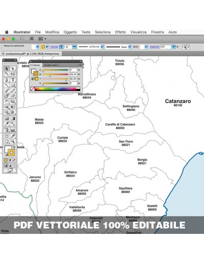 Mappa dei comuni e CAP della provincia di...