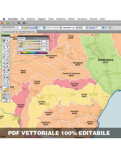 Mappa dei comuni e CAP della provincia di...