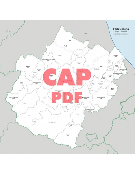 Mappa dei comuni e CAP della provincia di Forlì-Cesena pdf
