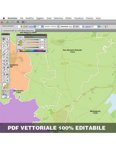 Mappa dei comuni e CAP della provincia di...