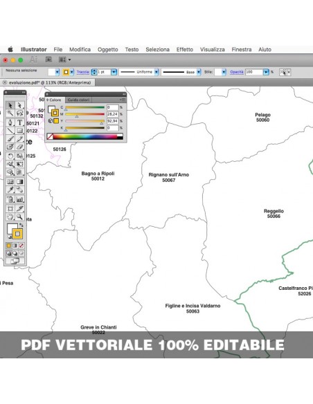 Mappa dei comuni e CAP della provincia di Firenze pdf