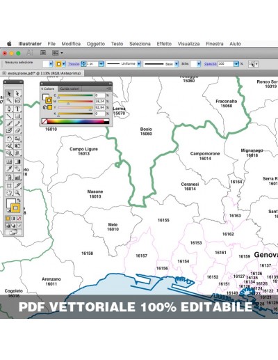 Mappa dei comuni e CAP della provincia di...