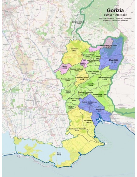 Mappa dei comuni e CAP della provincia di Gorizia pdf