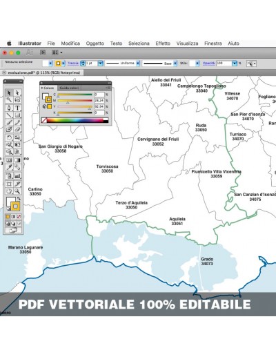 Mappa dei comuni e CAP della provincia di...