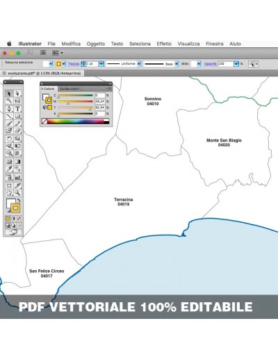 Mappa dei comuni e CAP della provincia di...