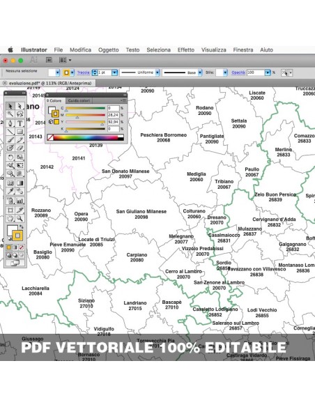 Mappa dei comuni e CAP della provincia di Milano pdf