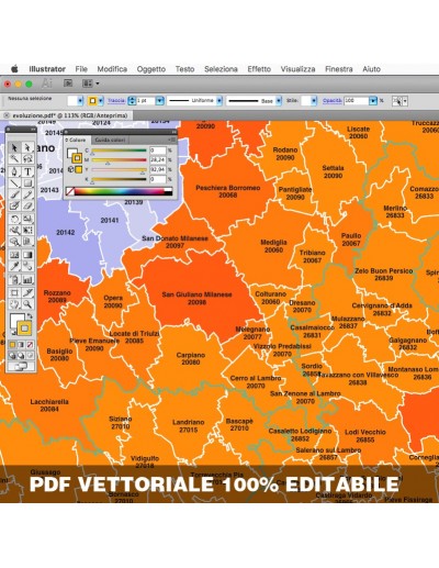 Mappa dei comuni e CAP della provincia di...