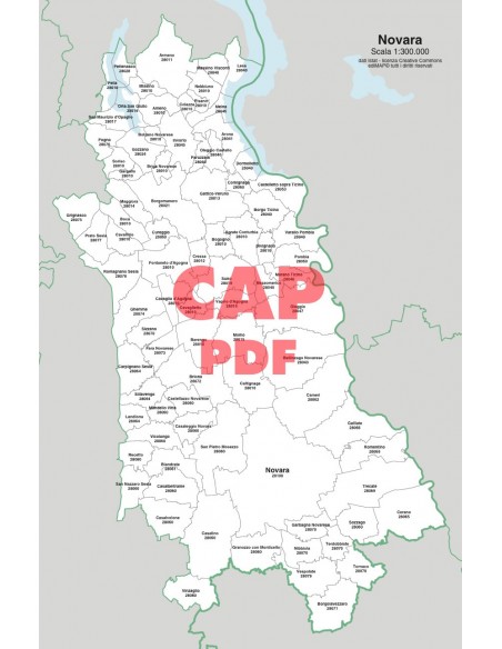 Mappa dei comuni e CAP della provincia di Novara pdf