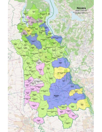Mappa dei comuni e CAP della provincia di...