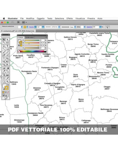 Mappa dei comuni e CAP della provincia di...